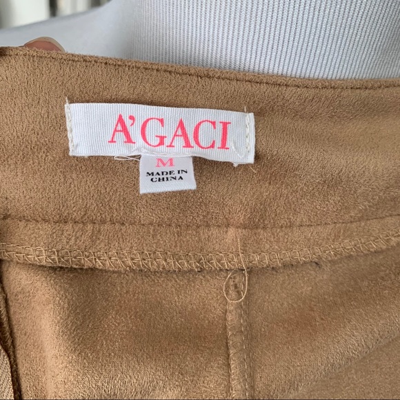 A’gaci medium suede lace up front mini skirt - Picture 2 of 6